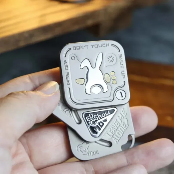 Angry Rabbit TWCS Triple-Layer Metal EDC Fidget Slider Magnetic Push-Pull Sensory Toy Stress Relief ADHD Anxiety Office Desktop