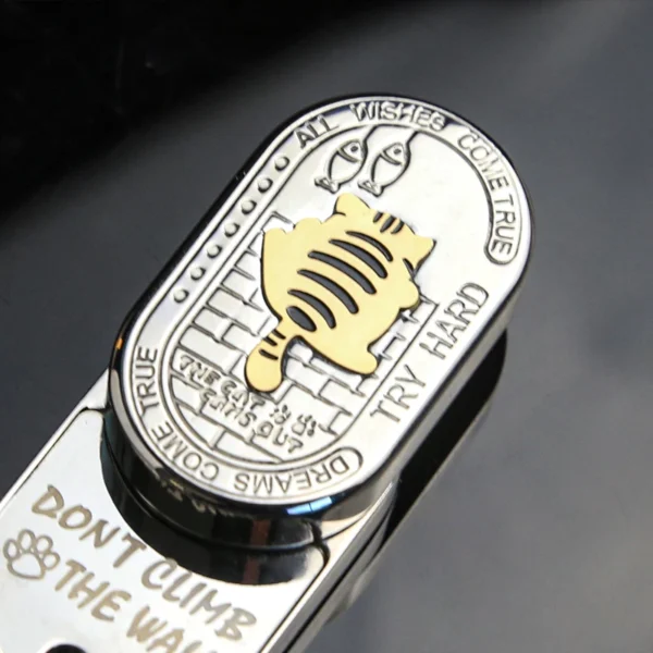 Creative Big Fat Cat EDC Fidget Slider Stainless Steel Mechanical Push Slider Fidget Toys ADHD Tool Adult Stress Relief Toy Gift